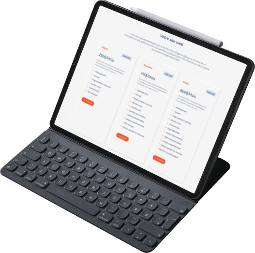 Mockups tablette de l'application