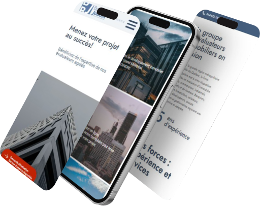 Mockups responsive du site web Bourassa Jodoin Inc.