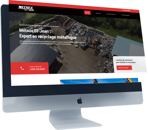Mockups du site web Métaux St-Jean Inc.