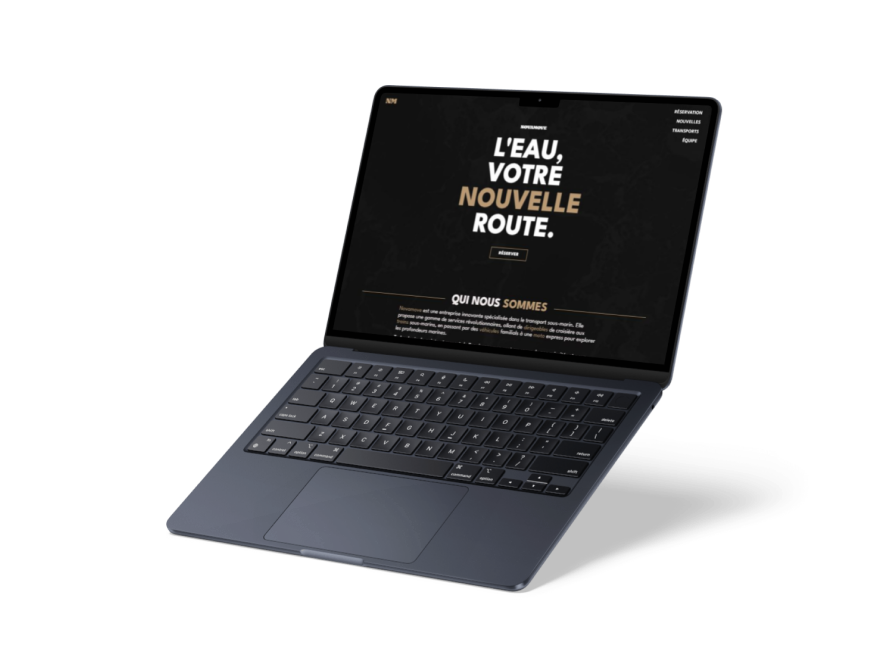 Mockup du site web Novamove